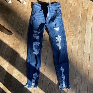 AEO frayed jeans